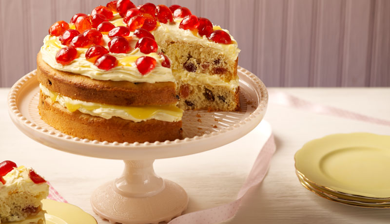 Cherry and Sultana Madeira Style Cake