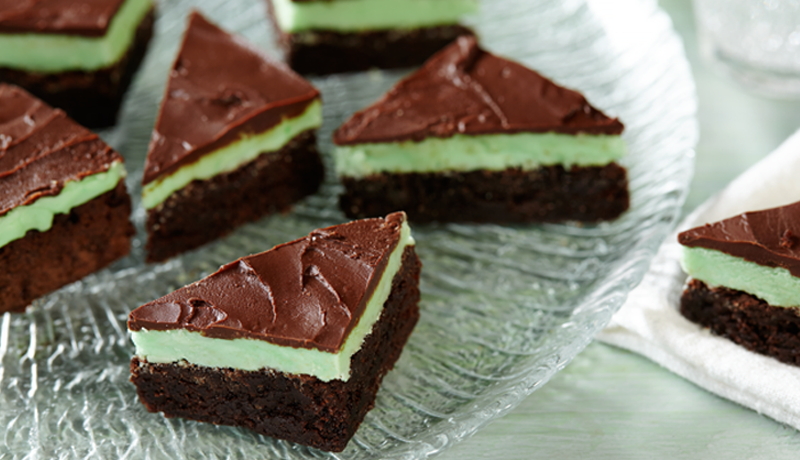 Chocolate and Mint Layer Triangles