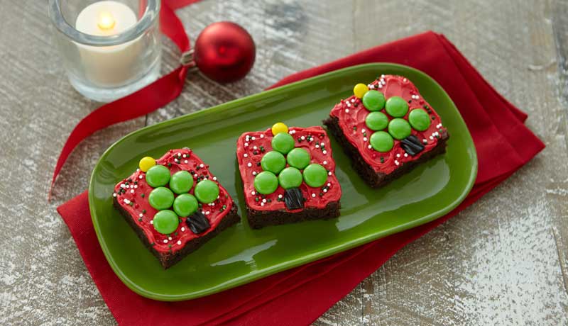 Christmas Tree Brownie Squares