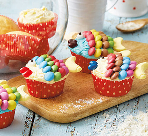 Fish Shaped Vanilla Cupcakes