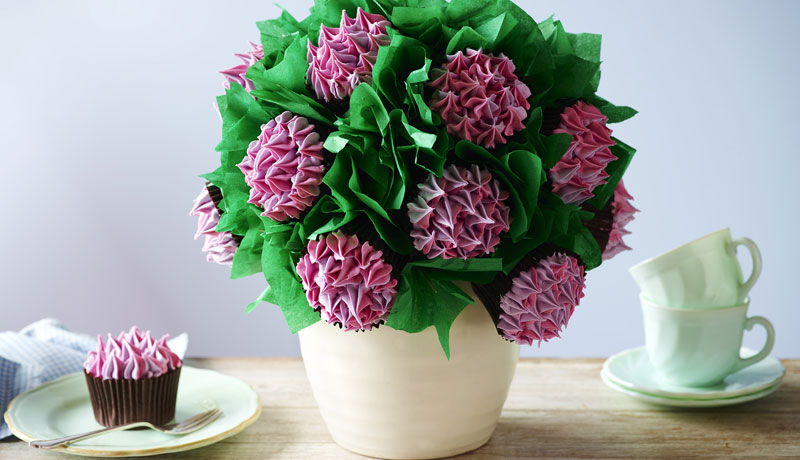 Flower Bouquet Vanilla Cupcakes Recipe