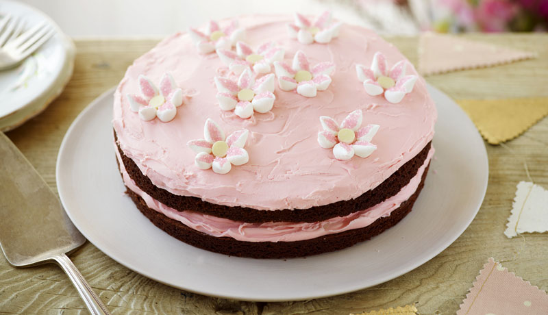 Mother's Day Flower Brownie Cake