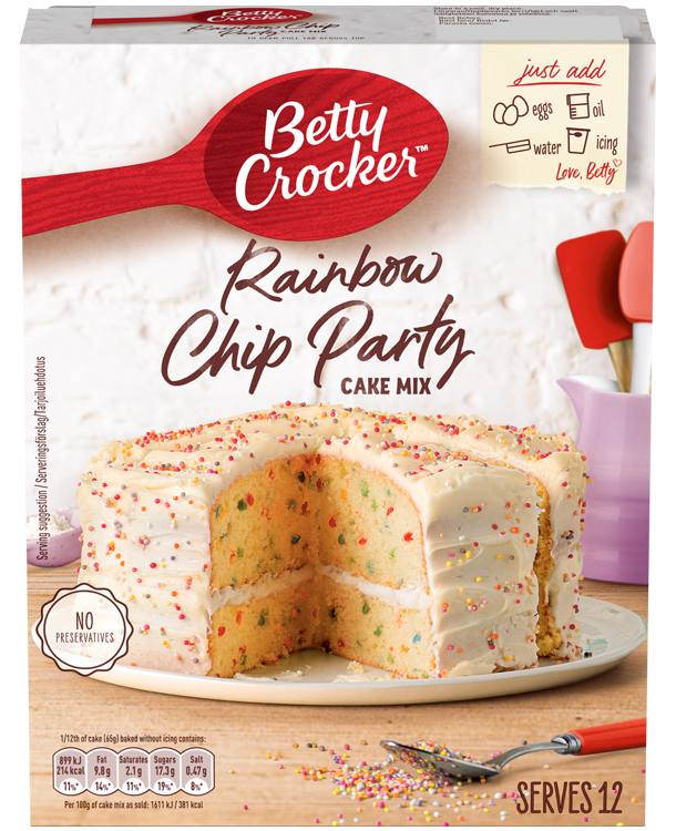 helt bestemt Humoristisk Betsy Trotwood Rainbow Chip Party Cake Mix | Baking Products | Betty Crocker UK