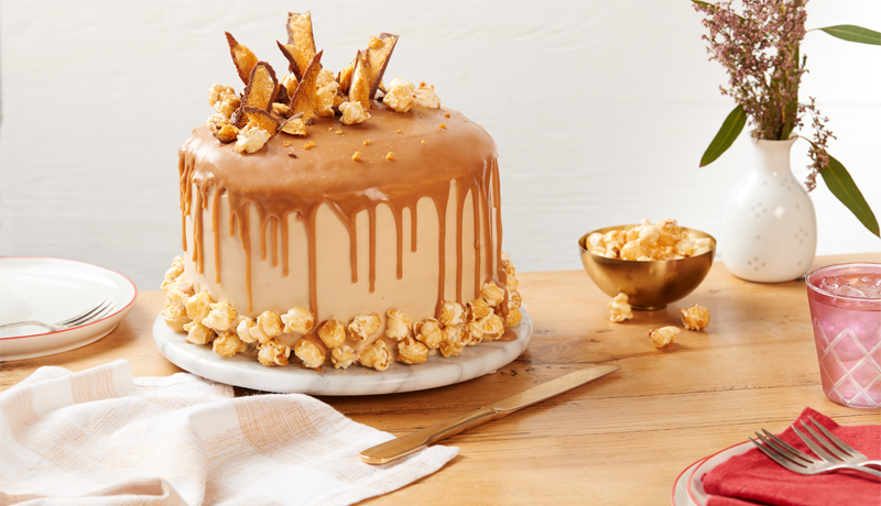 Chocolate Layer Cake with Salted Caramel Drip