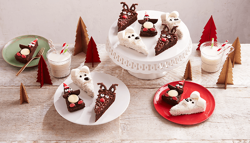 christmas arctic animal brownies