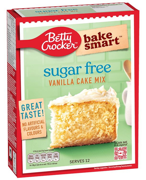 package of sugar free vanilla cake mix serves 12